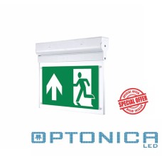 LED  Φωτιστικό Ασφαλείας - Πινακίδα Εξόδου Τοίχου-Οροφής 3W με 16 Led
